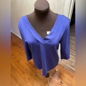 💜Halogen Purple 3/4 Sleeve Relaxed Blouse🔹